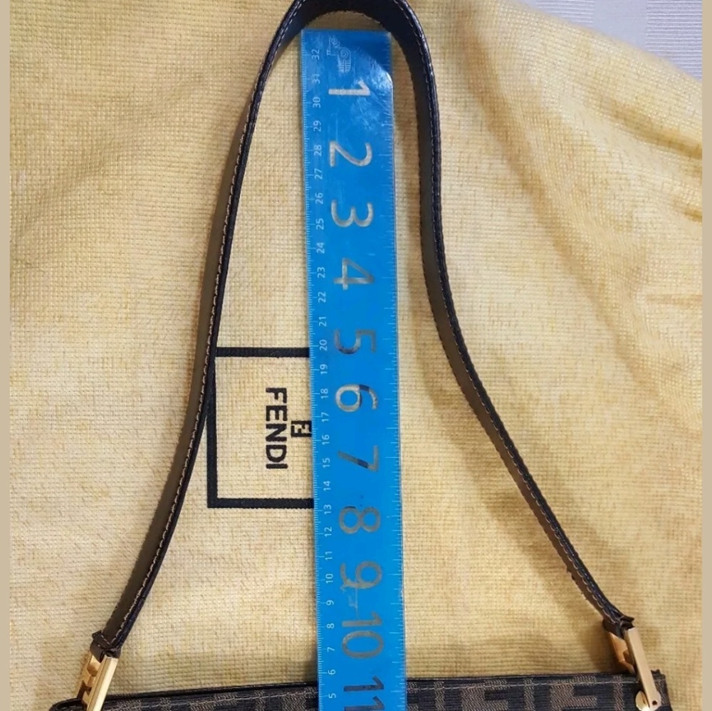 Authentic Fendi Shoulder HandBag Logo Cavas Purse - Picture 5 of 8